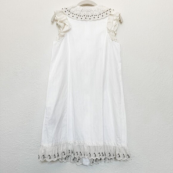 NWT Coach 1941 Ruffle Prairie Mini Dress Size 0 White - Picture 5 of 10